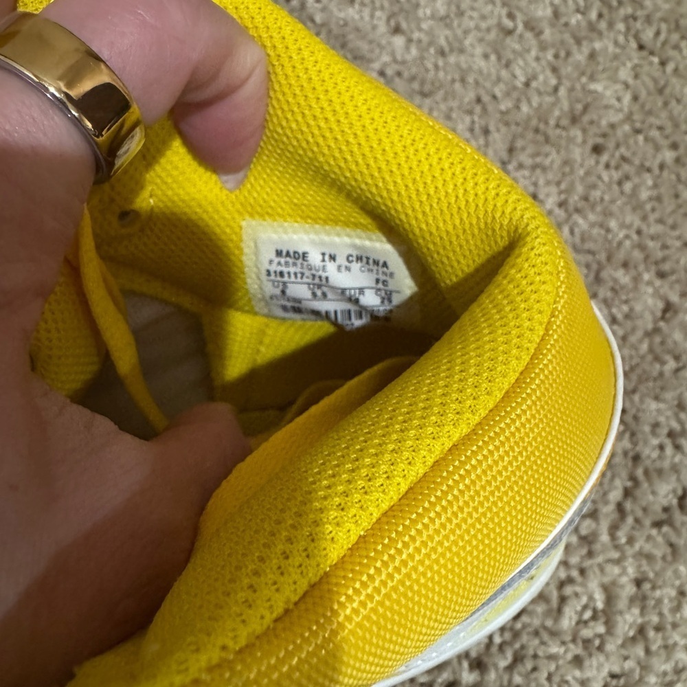 Nike Women’s Yellow and White Sneakers Spray Paint| Court Force| - Picture 4 of 5